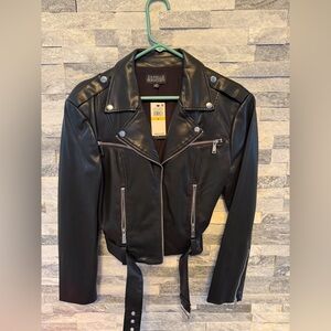 WeWoreWhat Black Leather Biker Jacket